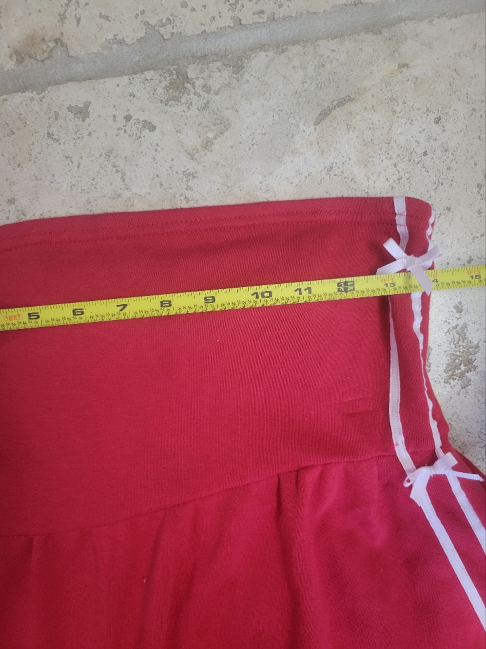 Women's Red A-Line Skirt with Side Braid Detail - Picture 6 of 16